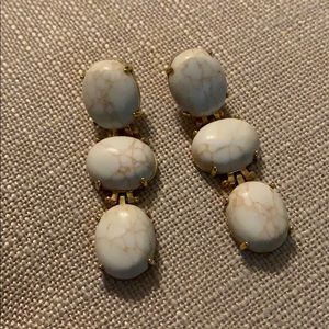 Anthropologie white stone tier earrings